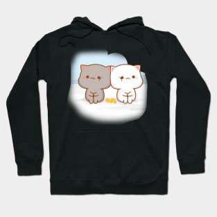 Couple cat on beach Hoodie